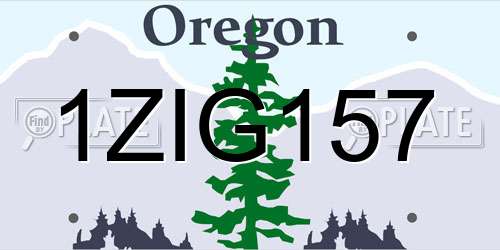 1ZIG157 Oregon License Plate
