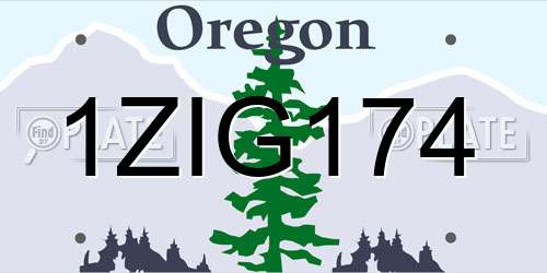 1ZIG174 Oregon License Plate