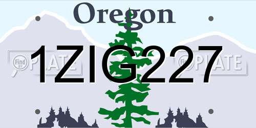 1ZIG227 Oregon License Plate