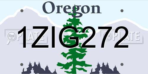1ZIG272 Oregon License Plate