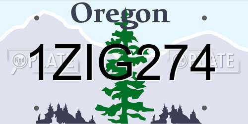 1ZIG274 Oregon License Plate