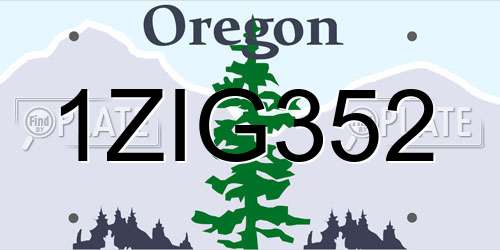 1ZIG352 Oregon License Plate