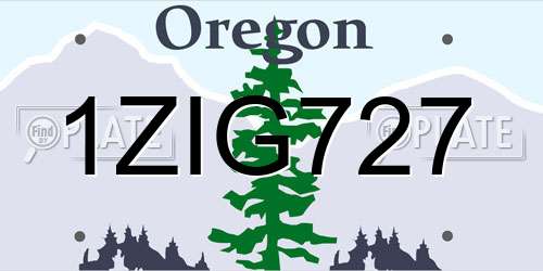 1ZIG727 Oregon License Plate
