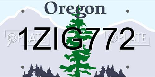 1ZIG772 Oregon License Plate