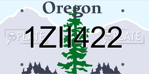 1ZII422 Oregon License Plate
