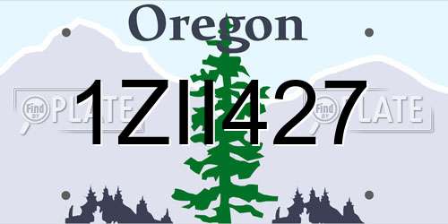 1ZII427 Oregon License Plate