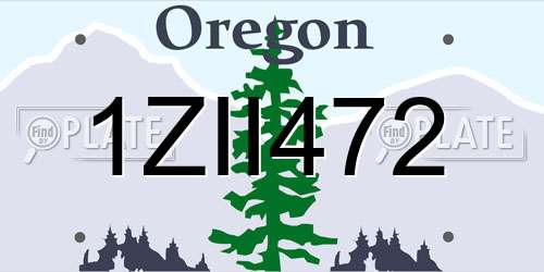 1ZII472 Oregon License Plate