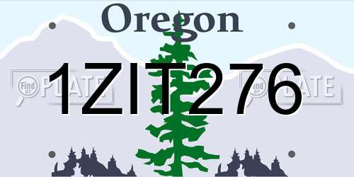 1ZIT276 Oregon License Plate