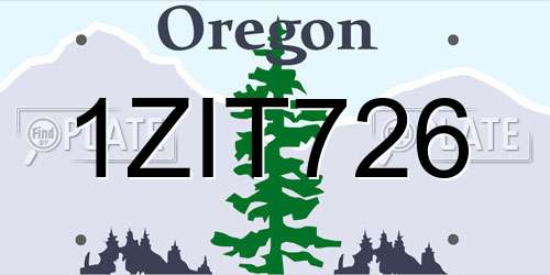 1ZIT726 Oregon License Plate