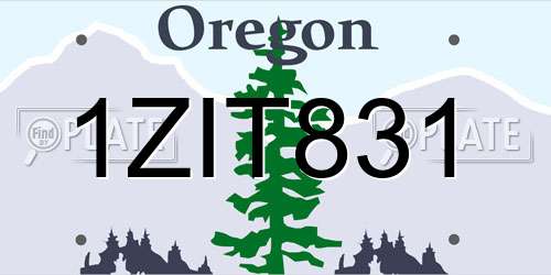 1ZIT831 Oregon License Plate