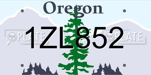 1ZL852 Oregon License Plate