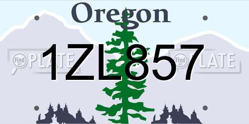 1ZL857 Oregon License Plate