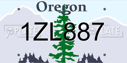 1ZL887 Oregon License Plate