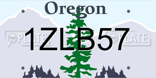 1ZLB57 Oregon License Plate