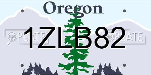 1ZLB82 Oregon License Plate