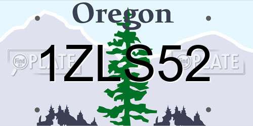 1ZLS52 Oregon License Plate