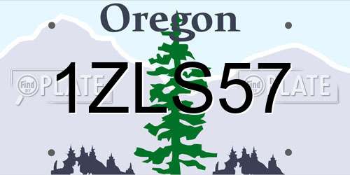 1ZLS57 Oregon License Plate