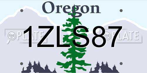 1ZLS87 Oregon License Plate
