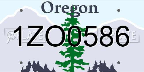 1ZO0586 Oregon License Plate