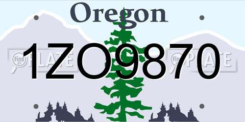1ZO9870 Oregon License Plate