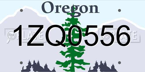 1ZQ0556 Oregon License Plate