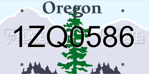 1ZQ0586 Oregon License Plate