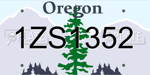 1ZS1352 Oregon License Plate