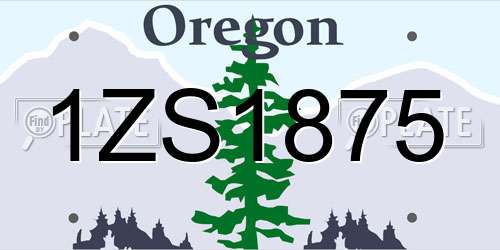 1ZS1875 Oregon License Plate