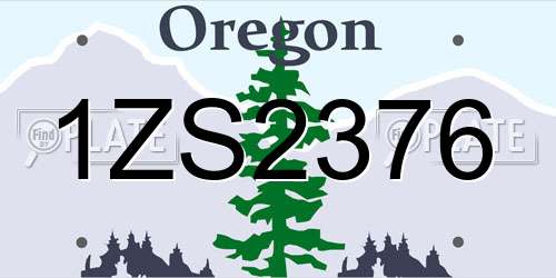 1ZS2376 Oregon License Plate