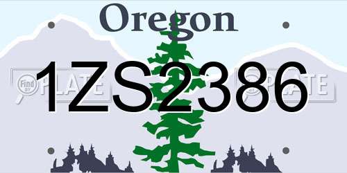 1ZS2386 Oregon License Plate