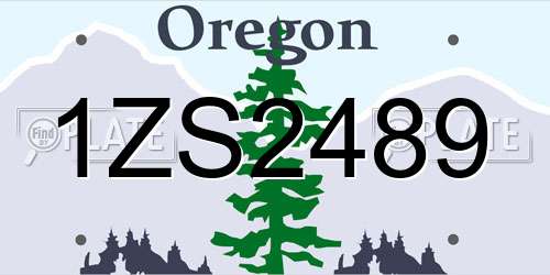 1ZS2489 Oregon License Plate