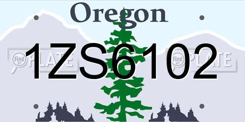 1ZS6102 Oregon License Plate