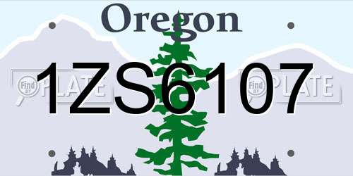 1ZS6107 Oregon License Plate