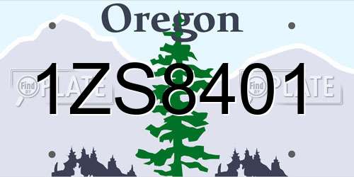 1ZS8401 Oregon License Plate