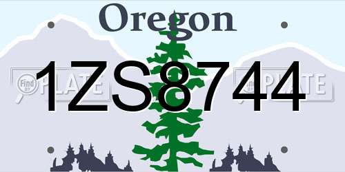 1ZS8744 Oregon License Plate