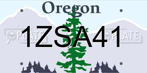 1ZSA41 Oregon License Plate