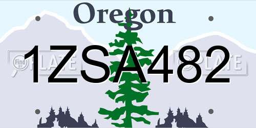 1ZSA482 Oregon License Plate