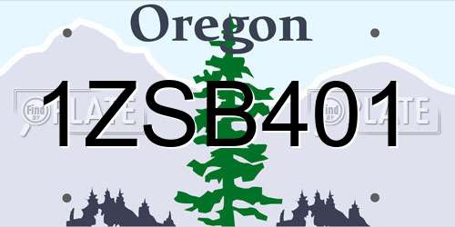 1ZSB401 Oregon License Plate