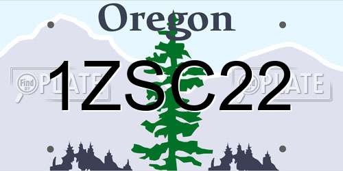 1ZSC22 Oregon License Plate