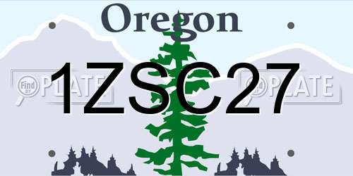 1ZSC27 Oregon License Plate