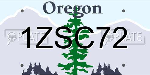 1ZSC72 Oregon License Plate