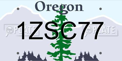 1ZSC77 Oregon License Plate