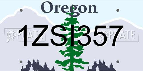 1ZSI357 Oregon License Plate
