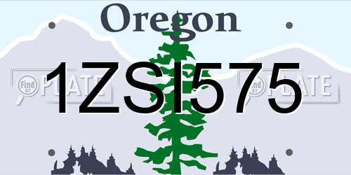 1ZSI575 Oregon License Plate