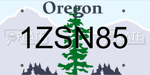 1ZSN85 Oregon License Plate