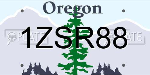 1ZSR88 Oregon License Plate