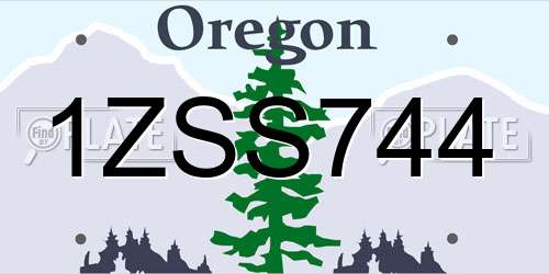 1ZSS744 Oregon License Plate
