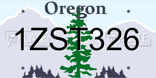 1ZST326 Oregon License Plate