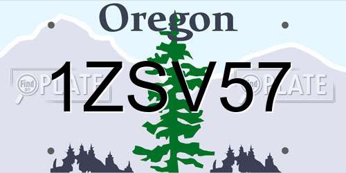 1ZSV57 Oregon License Plate
