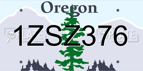 1ZSZ376 Oregon License Plate